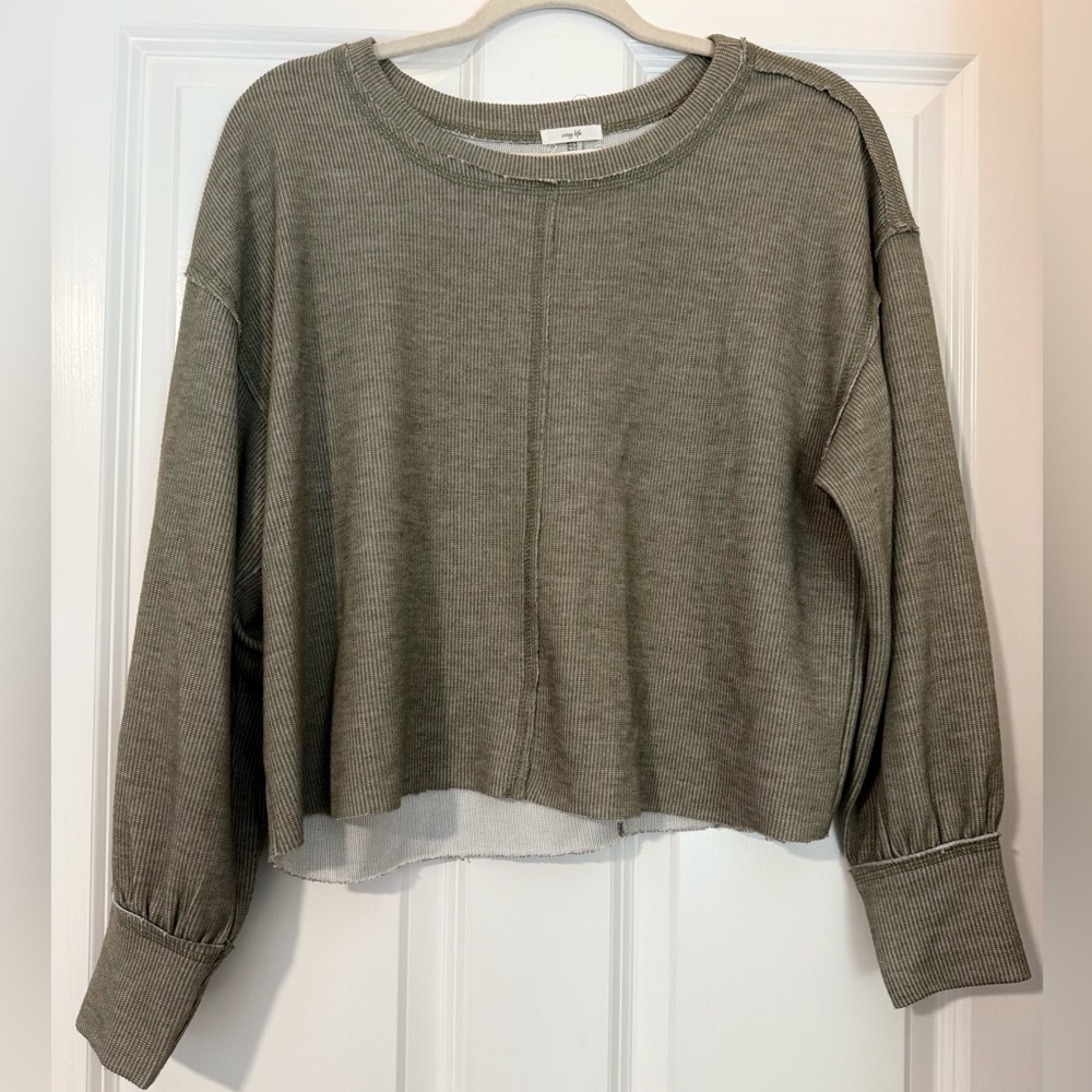 Casual Olive Green Women's Sweatshirt